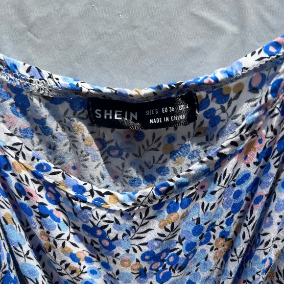 SHEIN Blue and White Spaghetti Strap Sundress - Picture 2 of 4